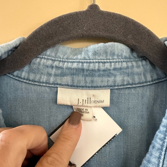 J. Jill Denim Blue Shirt, Medium - Picture 3 of 6